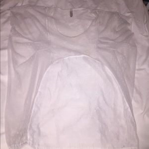 Free People sheer white lace top