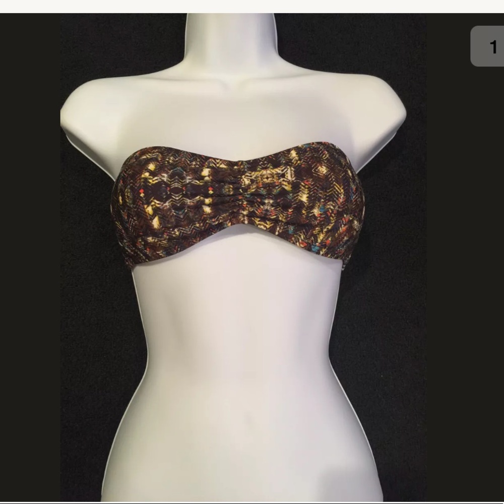 Geometric Strapless Swimsuit Top Juniors Sz S