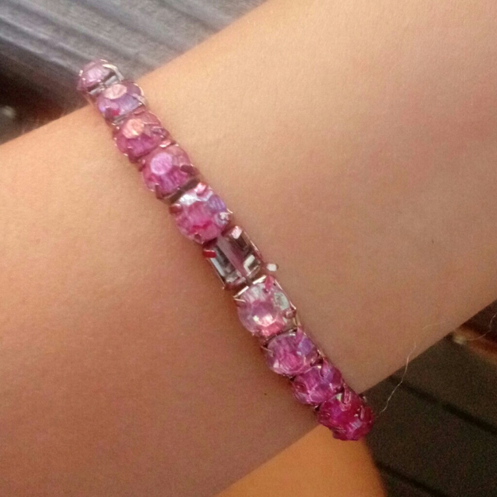 Pink extendable gem braclet - Picture 2 of 4