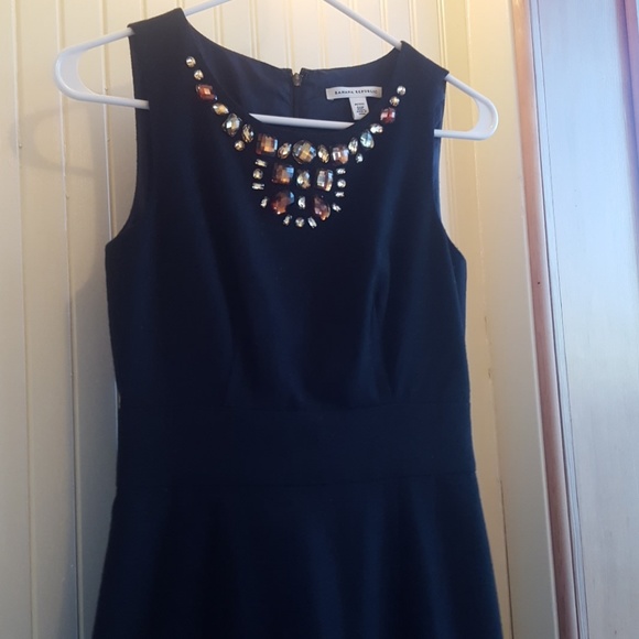 Banana Republic Jeweled Neckline Black Dress - Picture 2 of 5