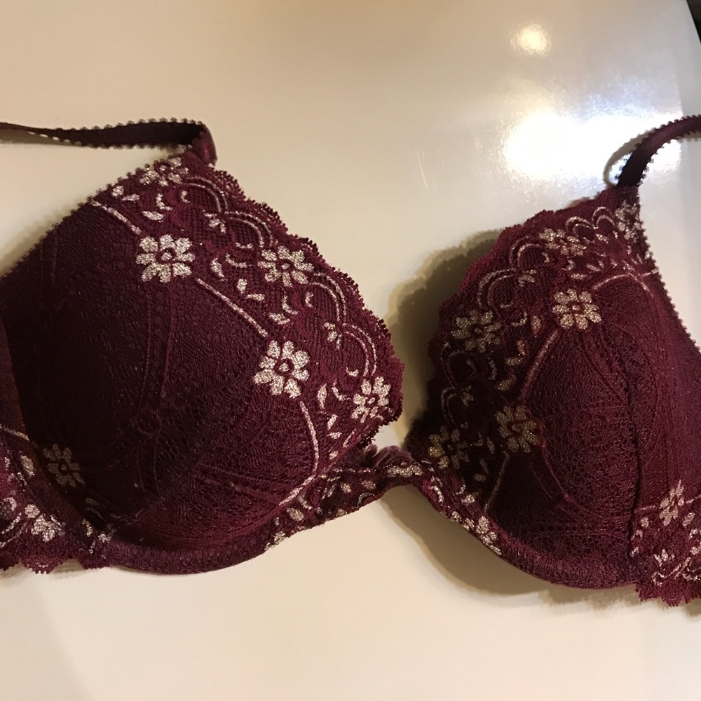 Maroon and Gold lined bra