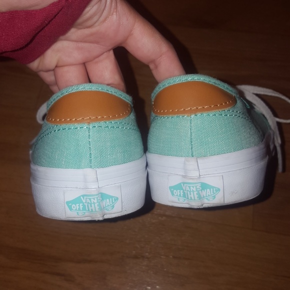 Vans Sport Denim Washed Women Van\'s Mint Green Skater Shoes for Girls/Women