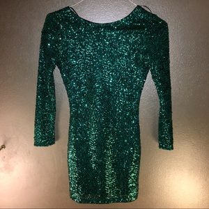Emerald Green Sequin Dress