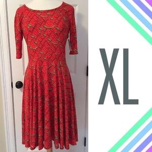 LuLaRoe XL Watermelon Nicole Dress