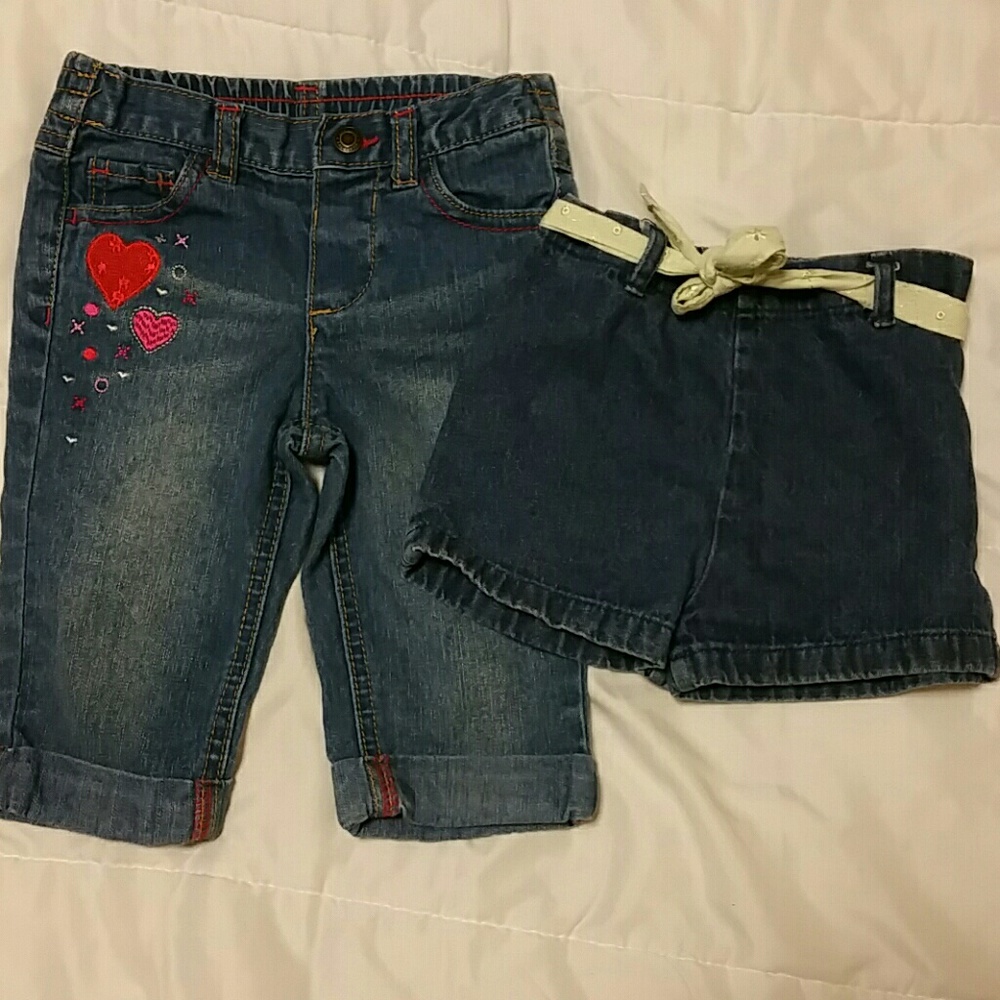Two pairs 2t girls denim shorts