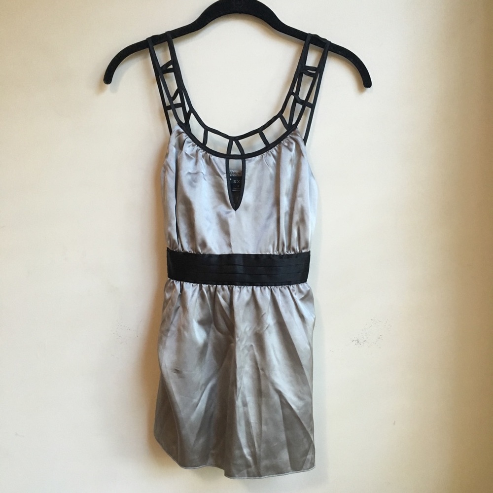 NEW Forever 21 Silver Halter Cut Out Blouse