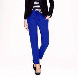 JCrew Crepe Cobalt Drawstring Pants