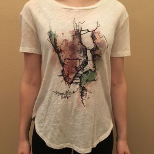 Cream Abercrombie T-Shirt NYC Design