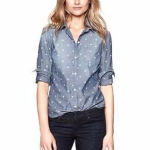 Polka Dot Chambray Shirt