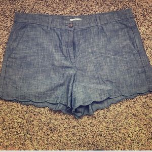 Gap scalloped chambray shorts size 12