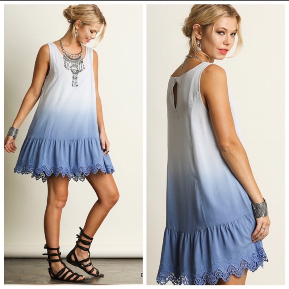 Umgee Bohemian Blue Ombre Dress