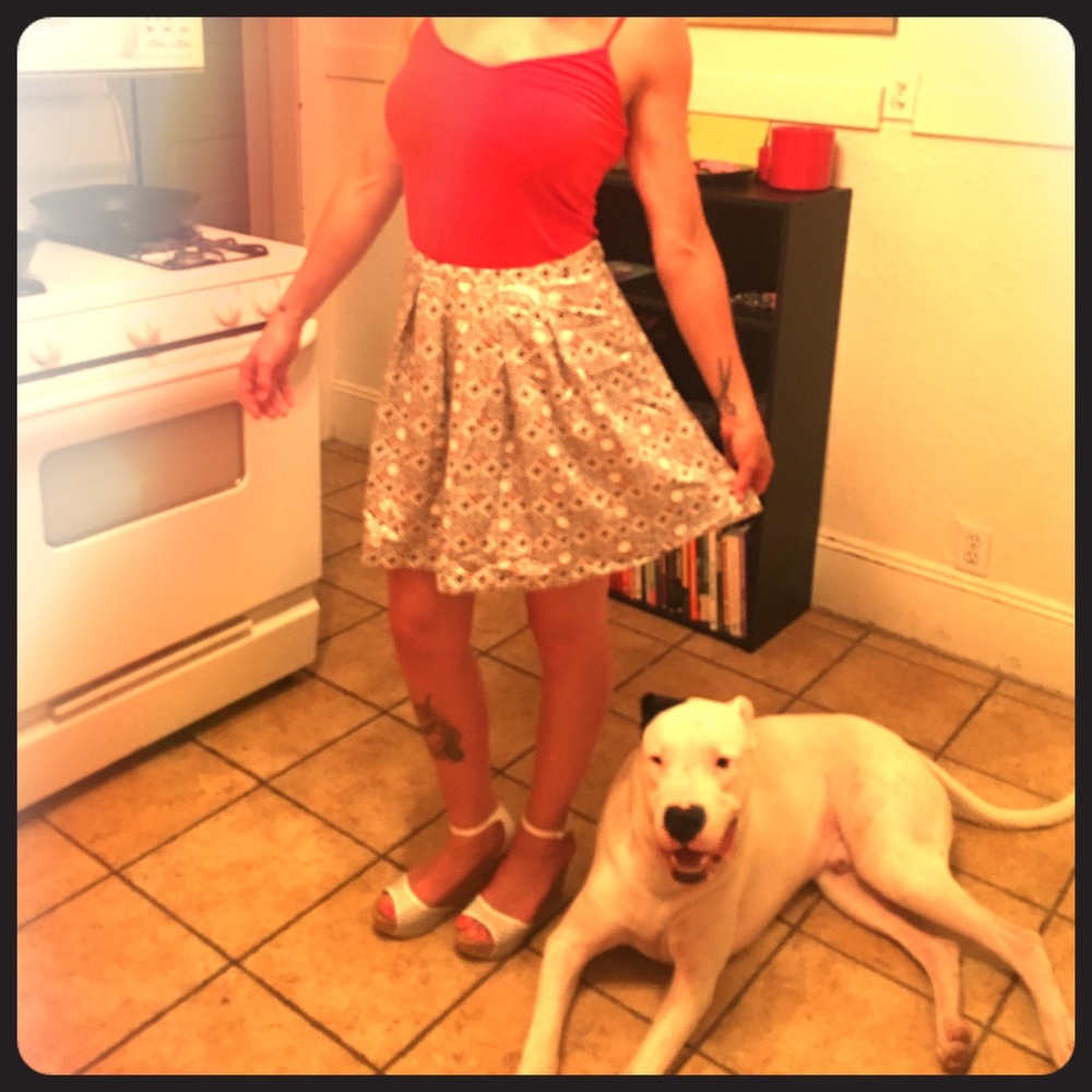 Hi-waisted print skirt