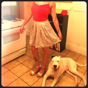 Hi-waisted print skirt