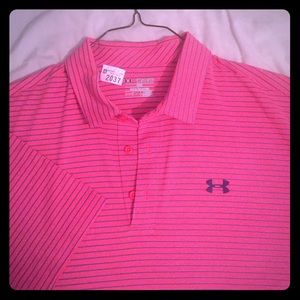 Under Armour coral and grey 2XL polo. Exc. Cond.