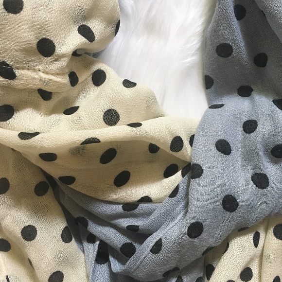 Blue/White Polka Dot Scarf - Picture 2 of 4
