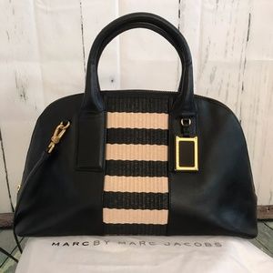 MARC by MARC JACOBS Black Leather and Raffia Strip