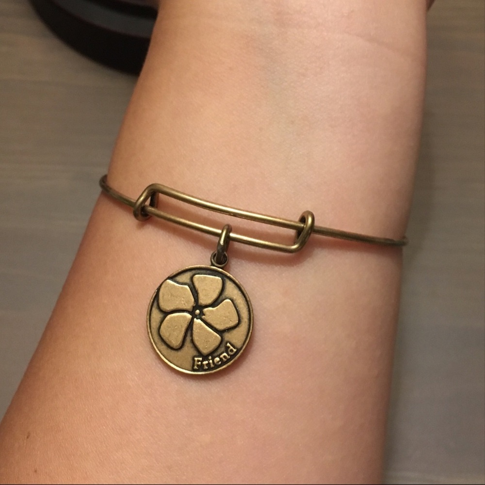 Alex & Ani "Friend" Gold Adjustable Bangle