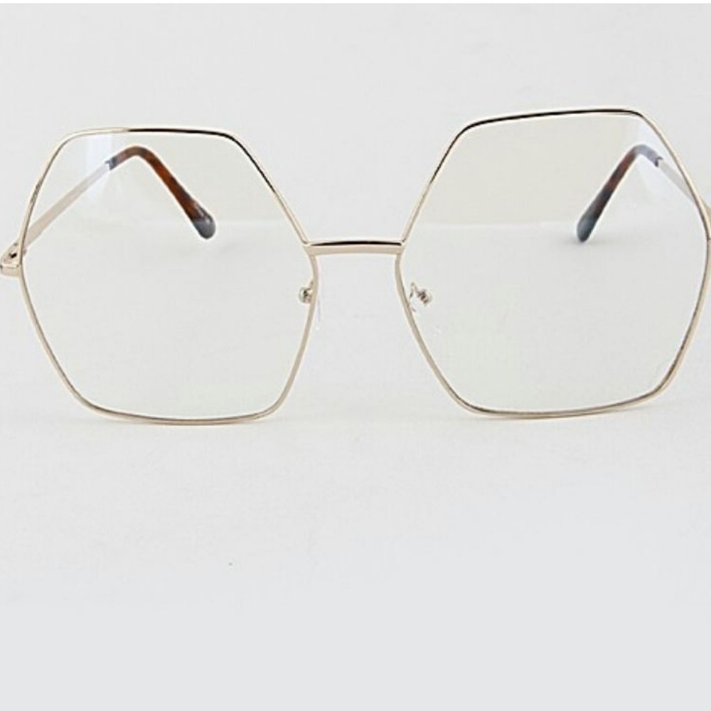 Gold clear hexagon framez