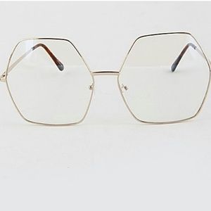 Gold clear hexagon framez