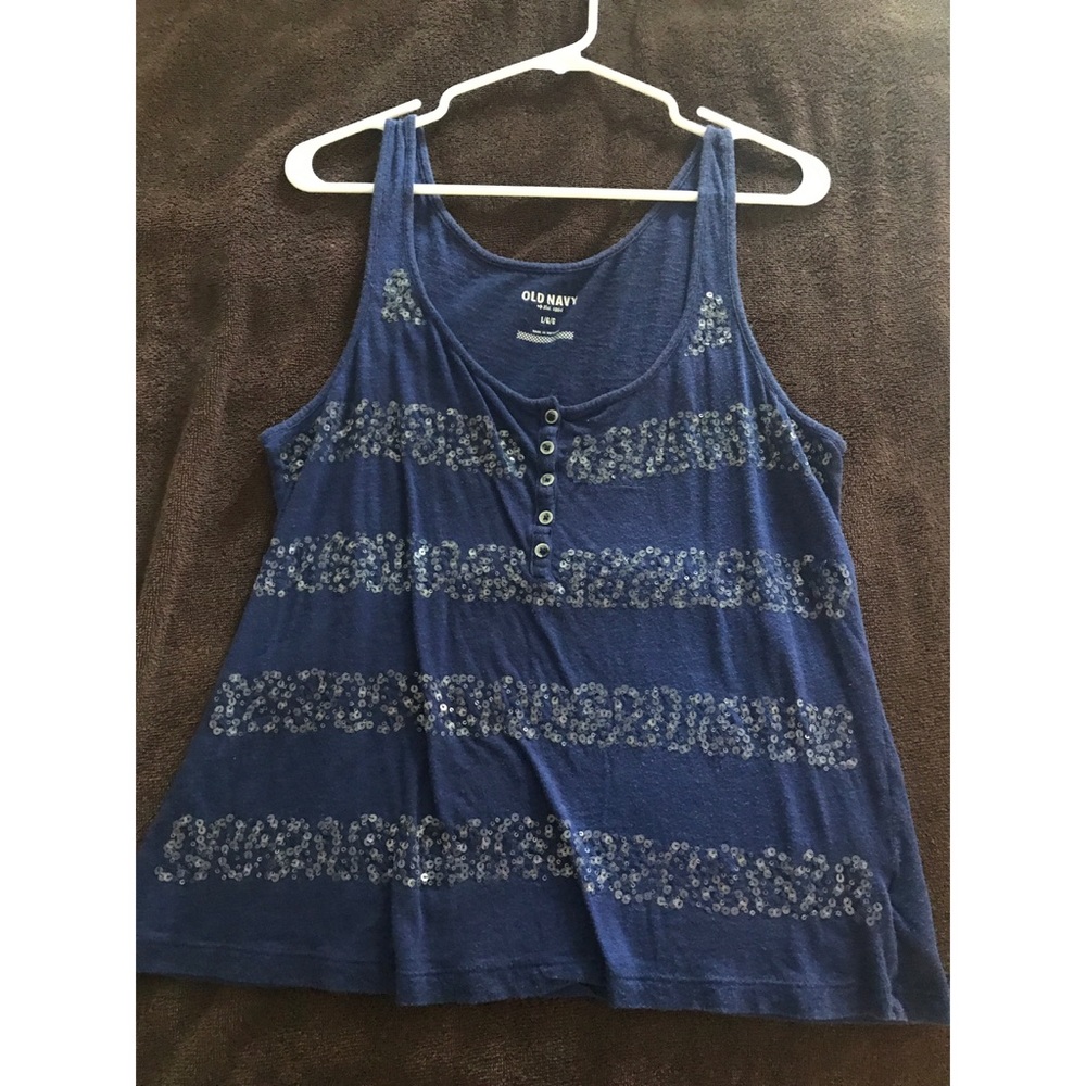 Old navy striped sequin tank top