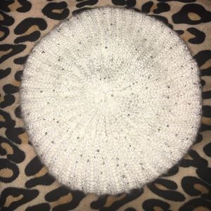 White Sparkly Beret