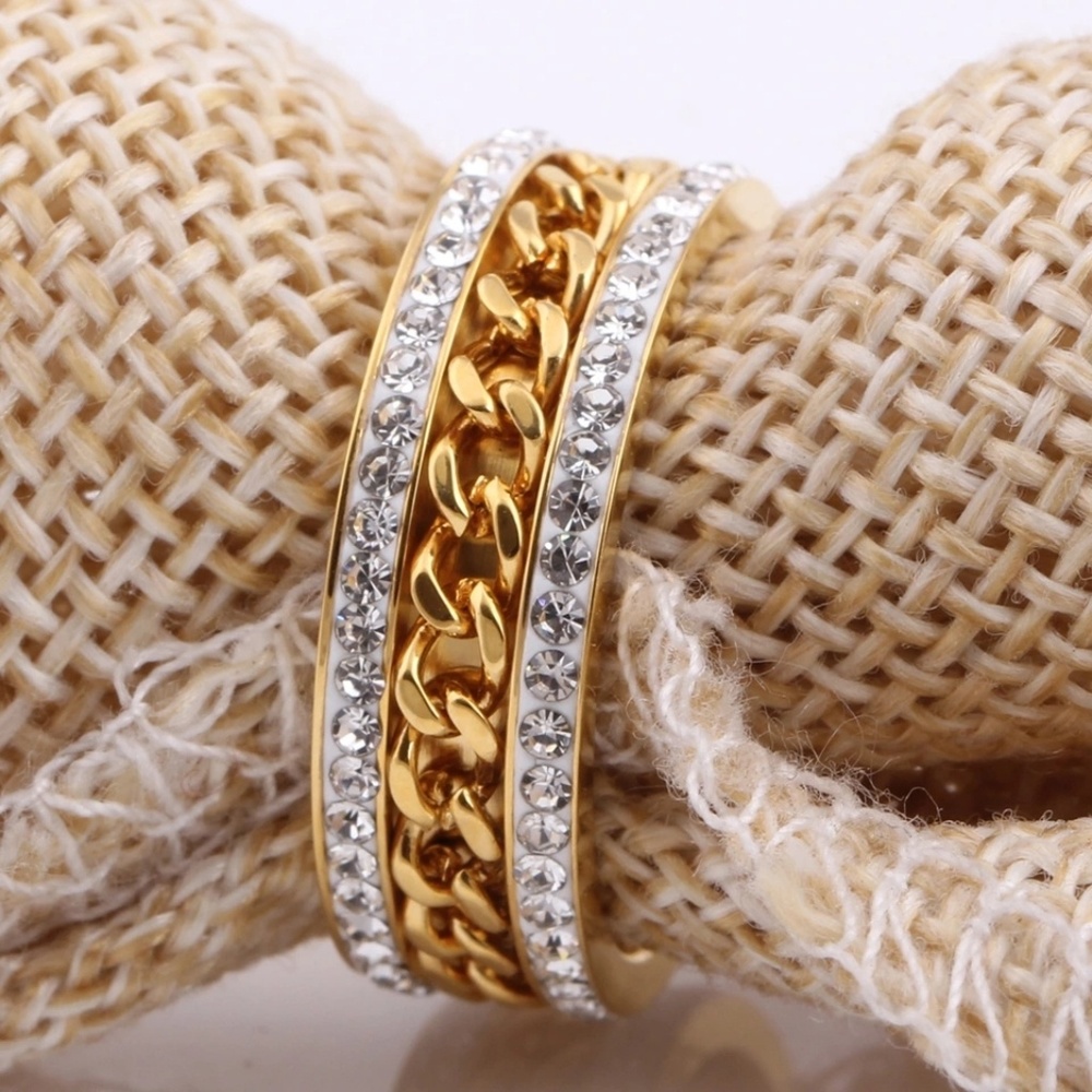 2 Row crystal engagement ring