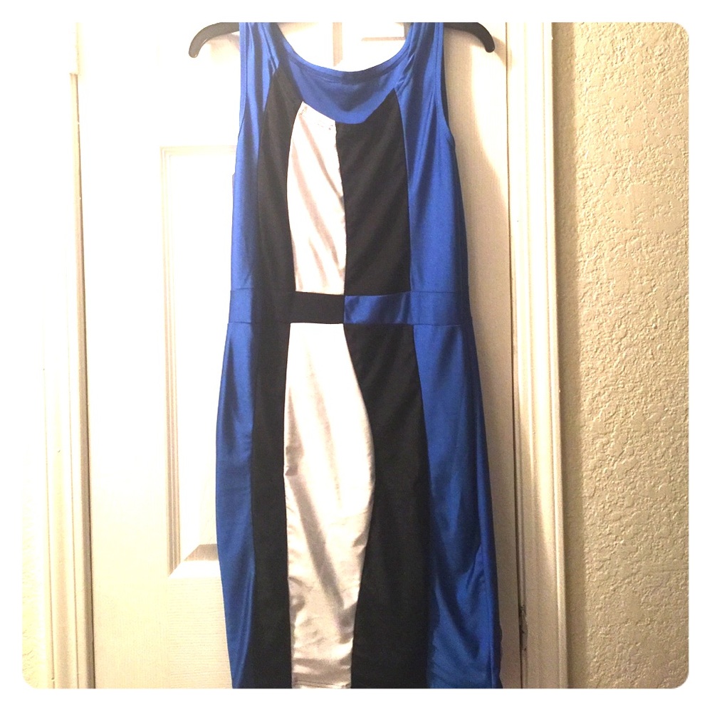 Blue, black, and white club dress - Never Worn!