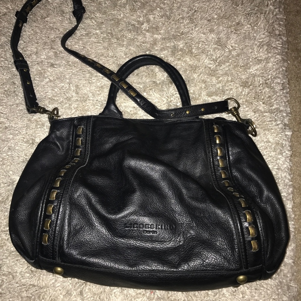 LIEBESKIND soft black leather tote/satchel