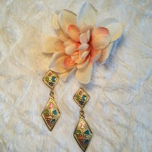 Vintage gold/multicolored earings