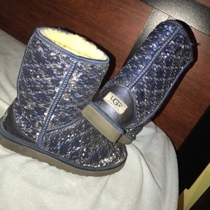 Reverse (blue/ silver) Ugg Boots!!! (SPARKLY)