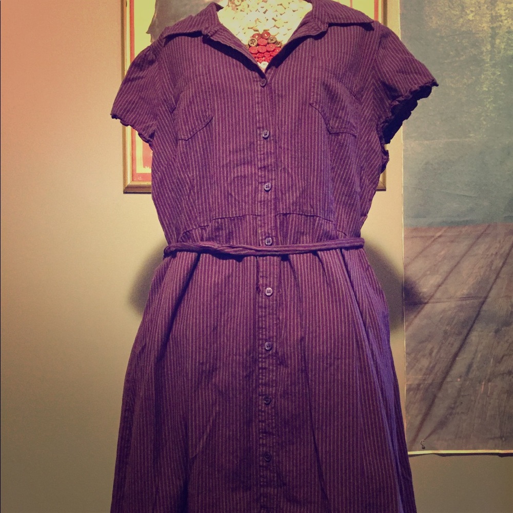 *SOLD* Purple and Green shirt dress