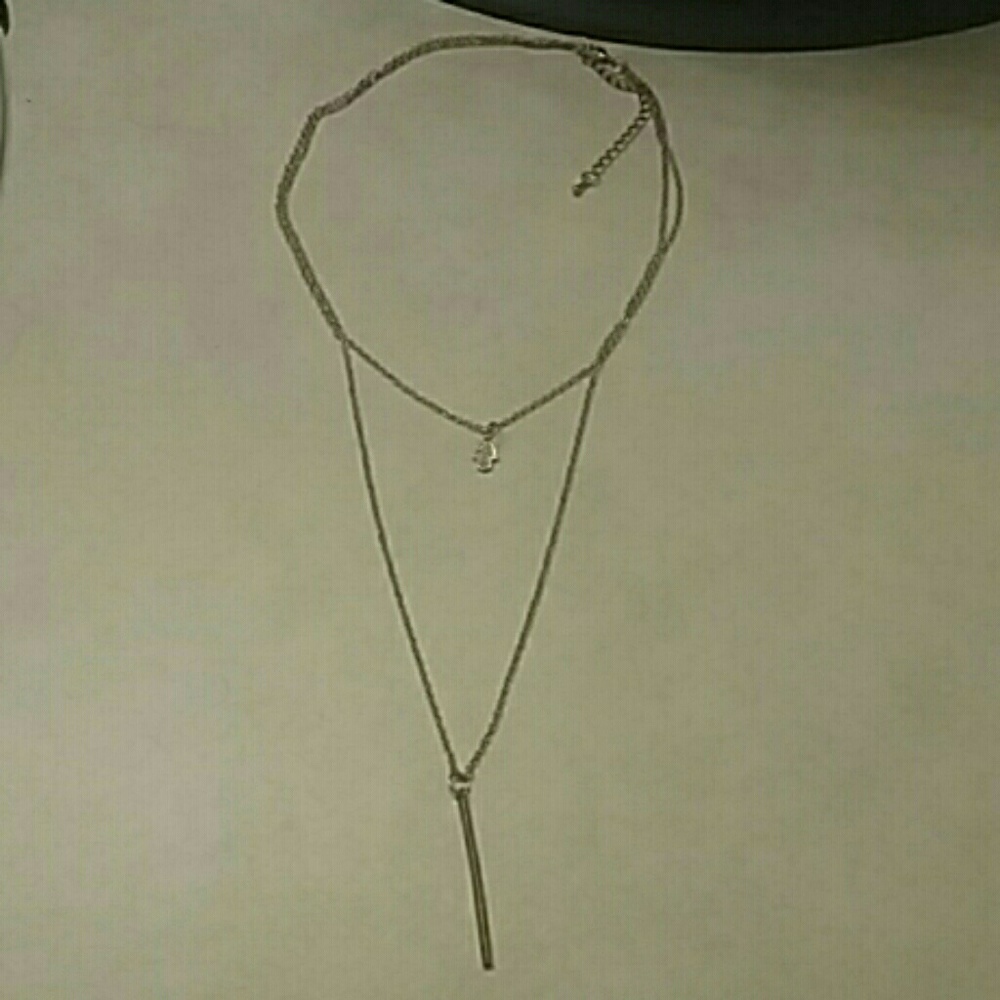 Hooked together two piece gold necklace