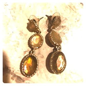 Gold and bronze antique drop earrings