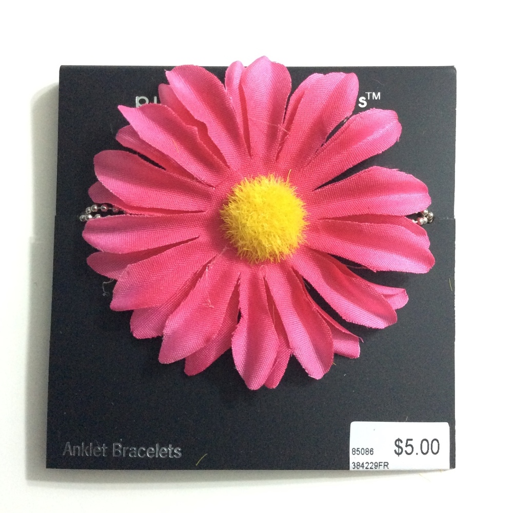 Pure Expressions pink flower anklet bracelet