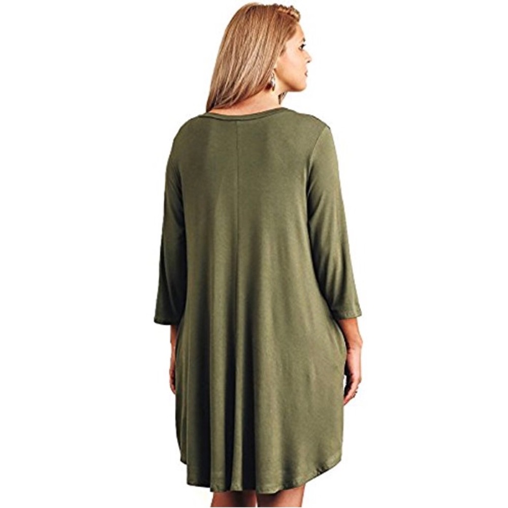 Plus Size Umgee T shirt Dress w side pockets - Picture 5 of 8