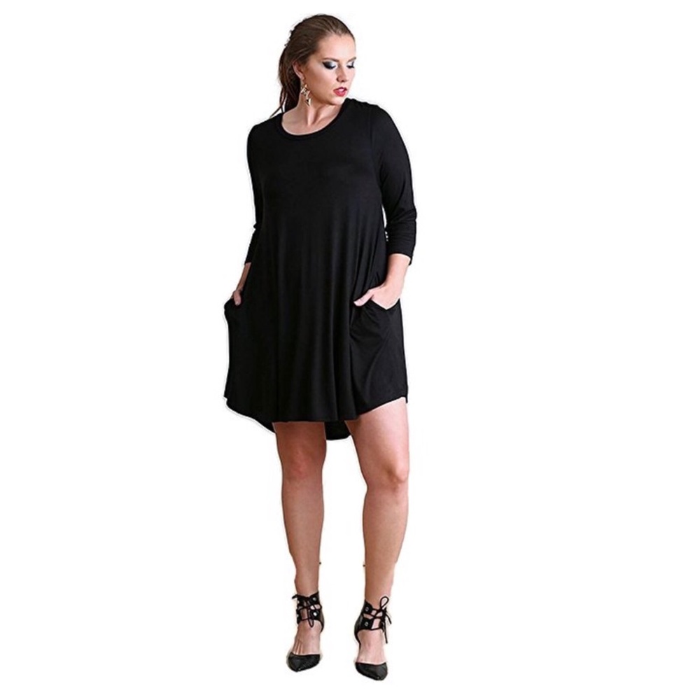 Plus Size Umgee T shirt Dress w side pockets - Picture 4 of 8