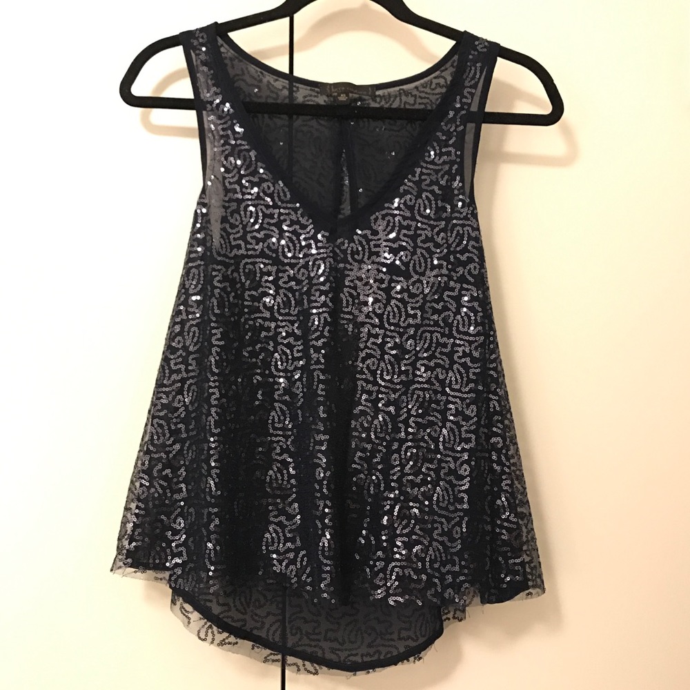 Sequin Navy Short Blouse