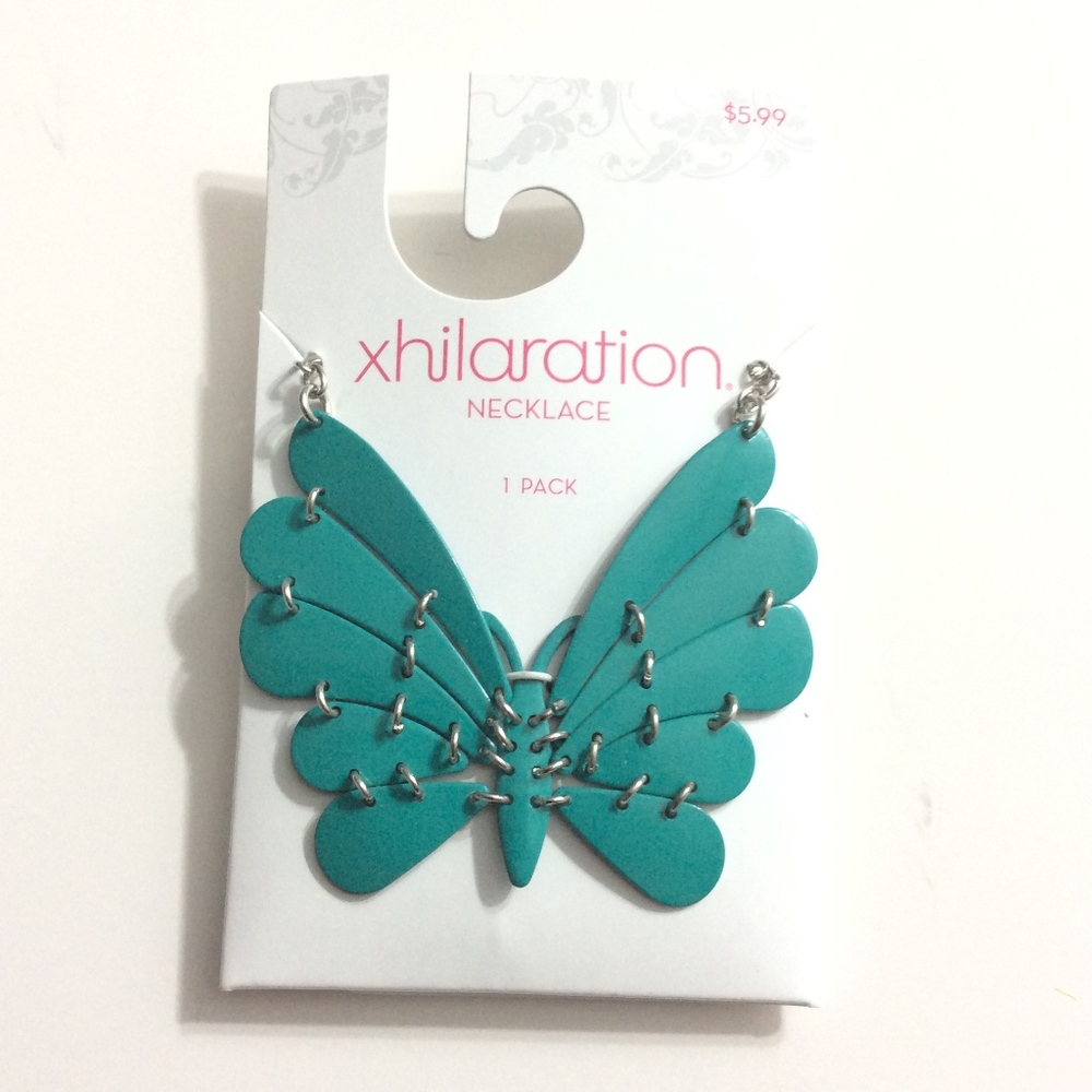 Xhilaration turquoise butterfly necklace