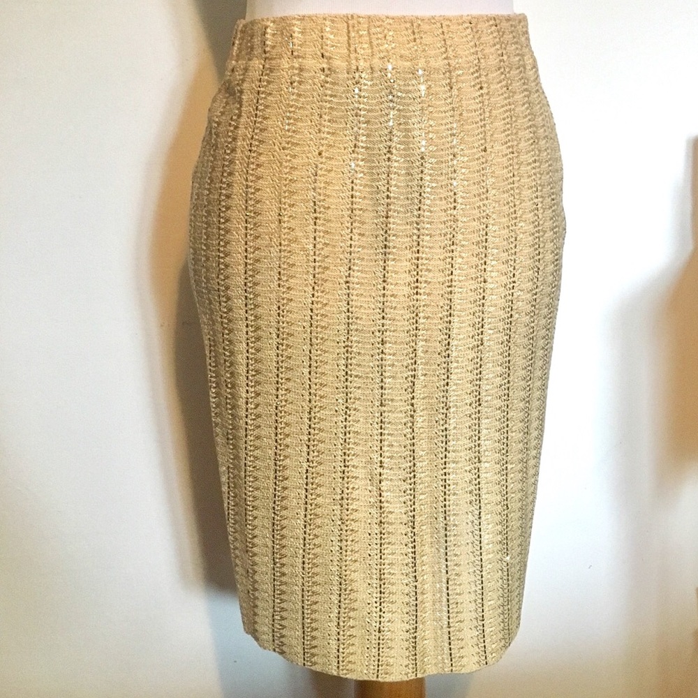 Gorgeous St. John Evening gold shimmer skirt 4