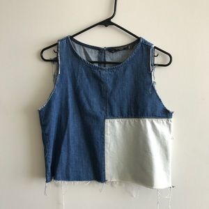 Zara denim crop top