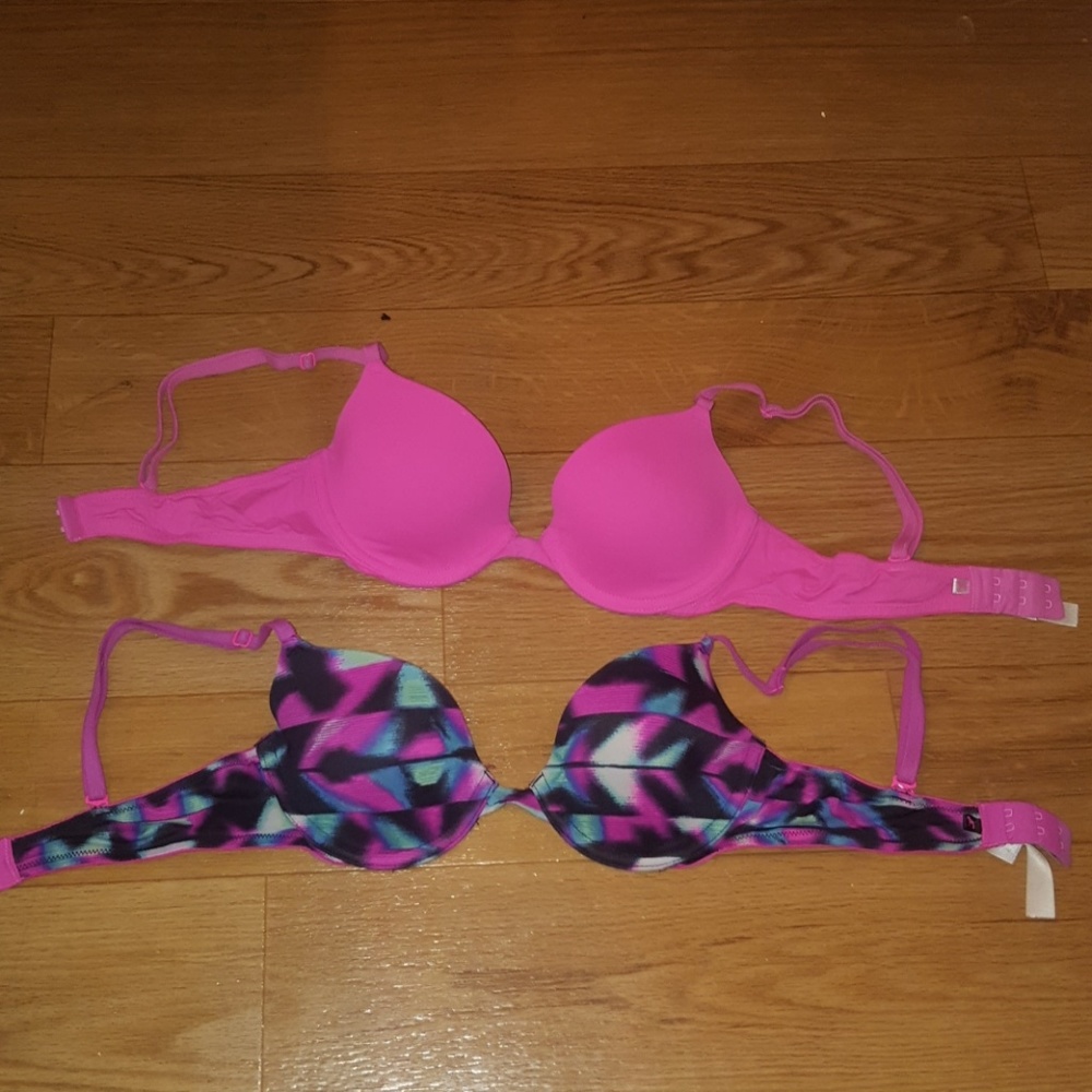 A Pair of VS PINK Wear Everywhere Demi-Buste Bras