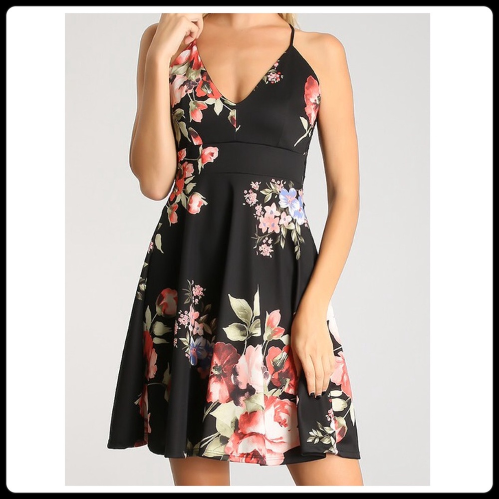 floral flare dress