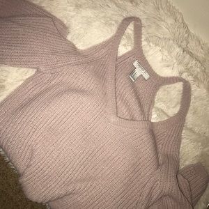 F21 Blush "cold shoulder" sweater