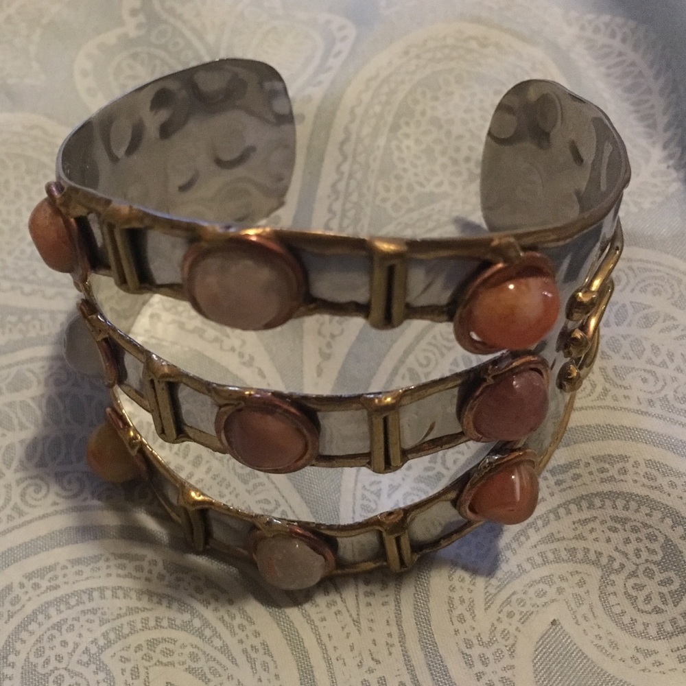 Agate and Tri-tone Anika cuff