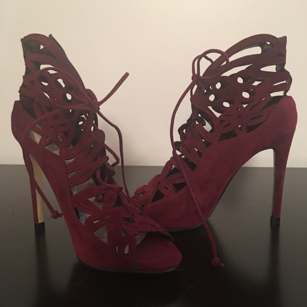 Red Cut Out Heels