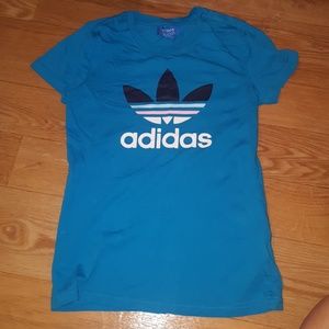 Vintage Adidas Turquoise Blue Shirt