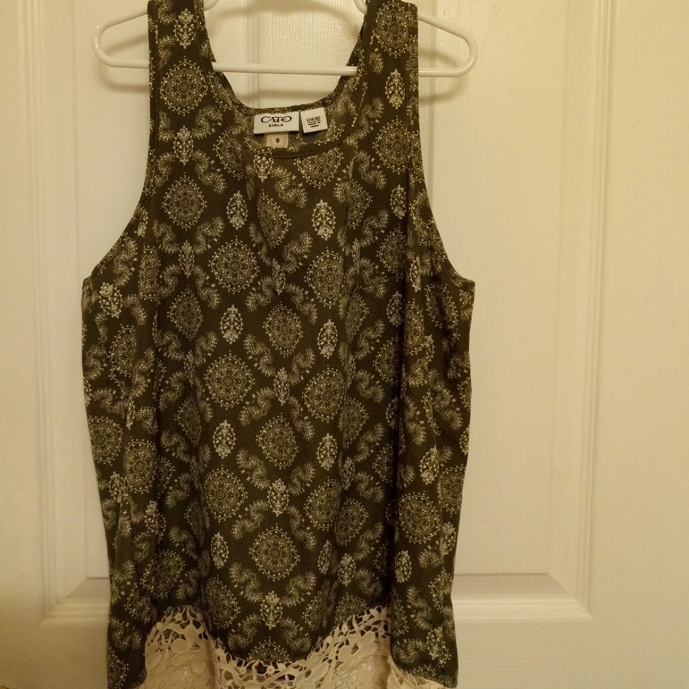 Girls floral lace tank