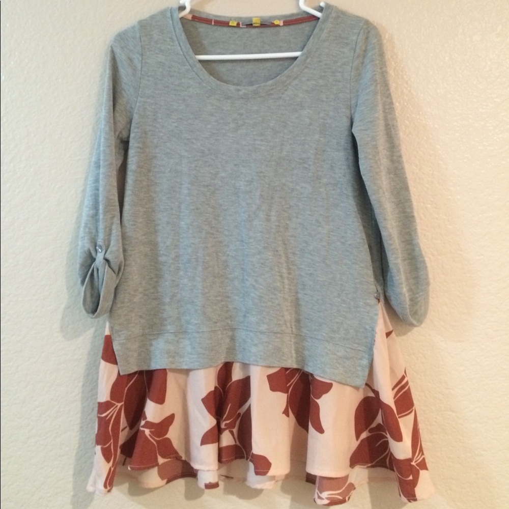 Anthropologie Little Yellow Button Top