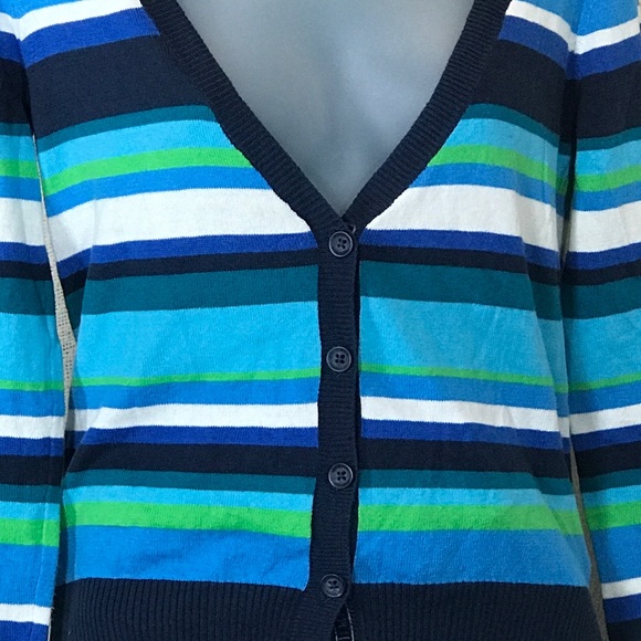 Aeropostale Striped Cardigan Knit Sweater EUC - Picture 4 of 5