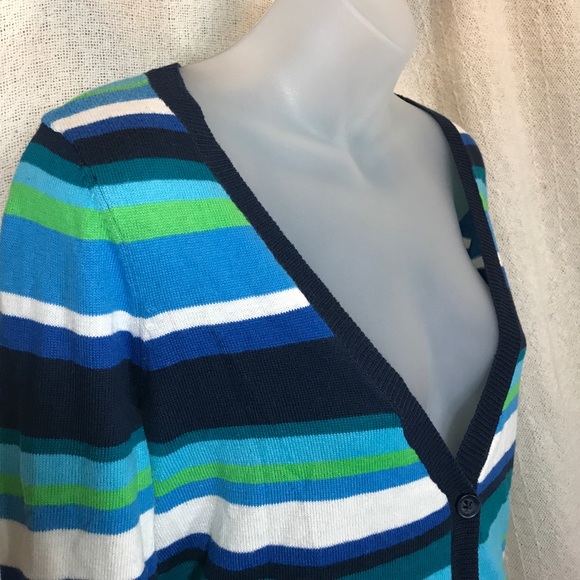 Aeropostale Striped Cardigan Knit Sweater EUC - Picture 2 of 5